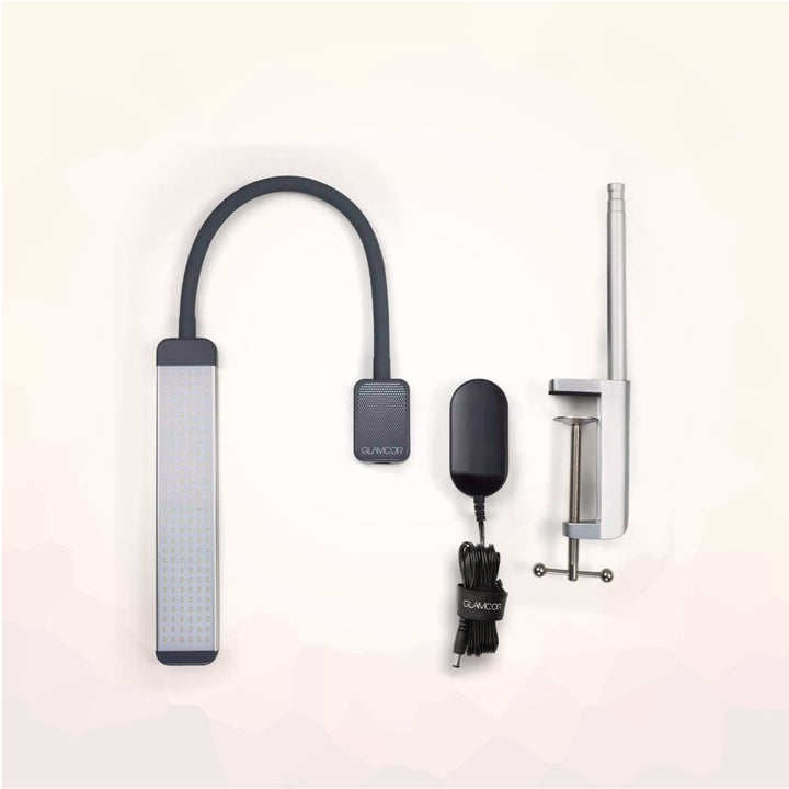 GLAMCOR Reveal Light Kit for Eyelash Extensions, Manicure and Pedicure, Beauty, Skincare Light with Table Mount Clamp - Amber Lash
