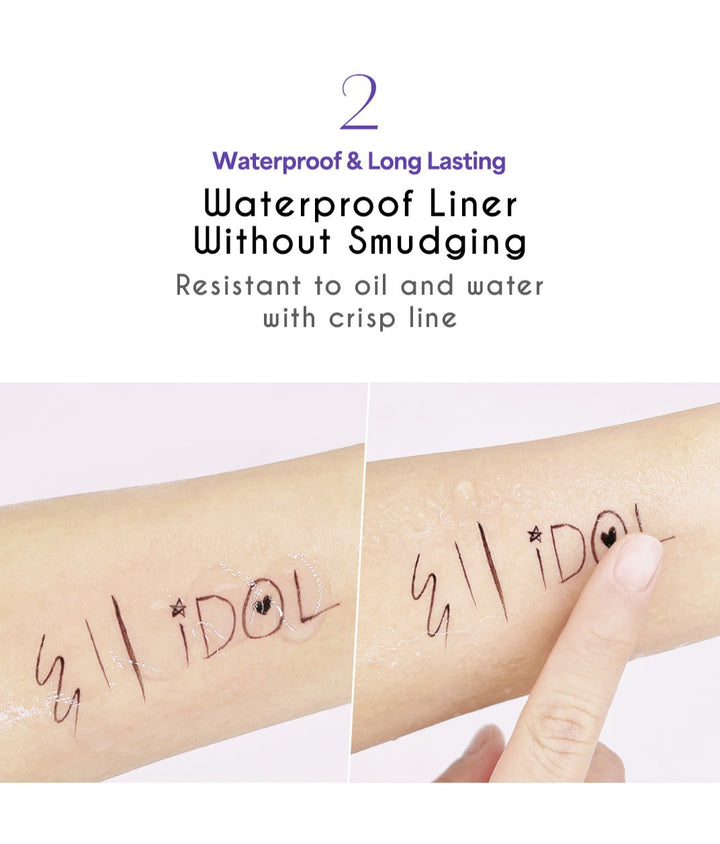 Ultra fine 0.05mm liquid eyeliner pen - waterproof K-pop style makeup in deep black