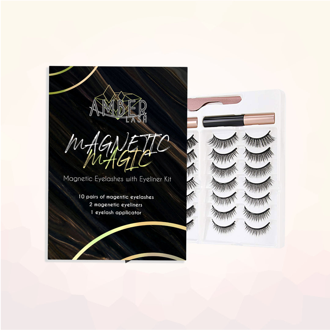 Magnetic Magic - 10 Pairs Magnetic Eyelashes Kit - Amber Lash