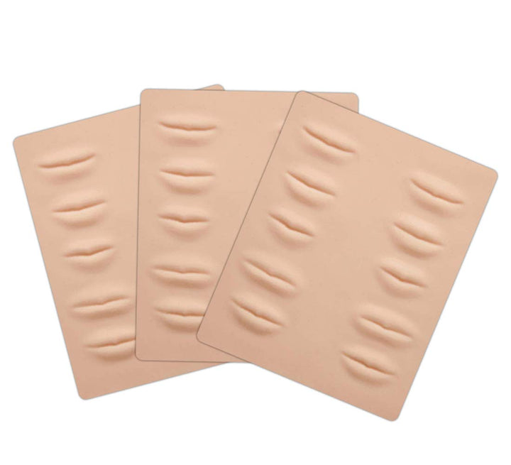 3D Fake Skin Practice Sheets for Microblading, PMU, Tattoos - 3pcs Set - - Amber Lash