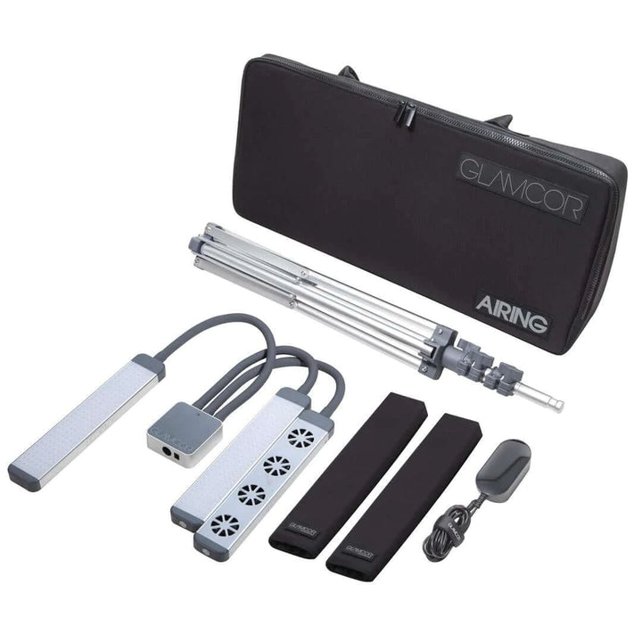 GLAMCOR AIRING LED Lighting Kit for Eyelash Extension and Beauty, Skincare, Filming, and Photography | Exhaust, dryer fan, and LED lighting in one - Amber Lash