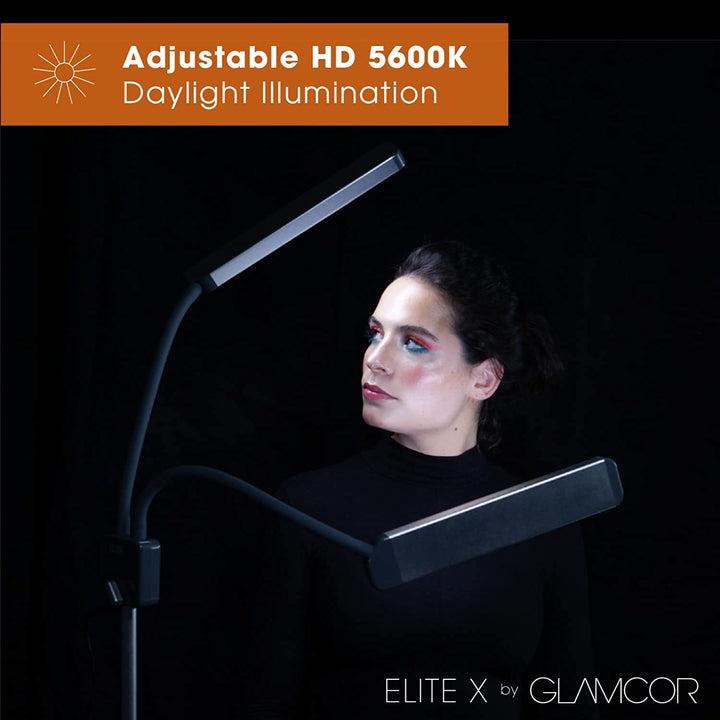 GLAMCOR Elite X Portable LED Lighting Kit for Eyelash Extension and  Beauty, Skincare, Filming, and Photography - Amber Lash