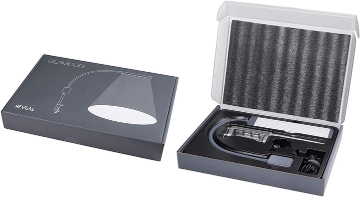 GLAMCOR Reveal Light Kit for Eyelash Extensions, Manicure and Pedicure, Beauty, Skincare Light with Table Mount Clamp - Amber Lash