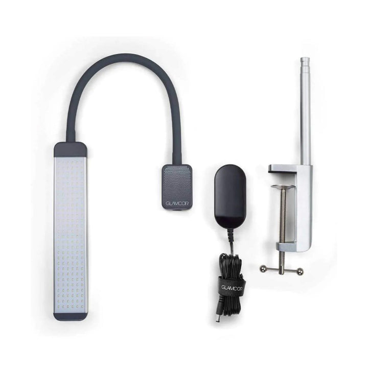 GLAMCOR Reveal Light Kit for Eyelash Extensions, Manicure and Pedicure, Beauty, Skincare Light with Table Mount Clamp - Amber Lash