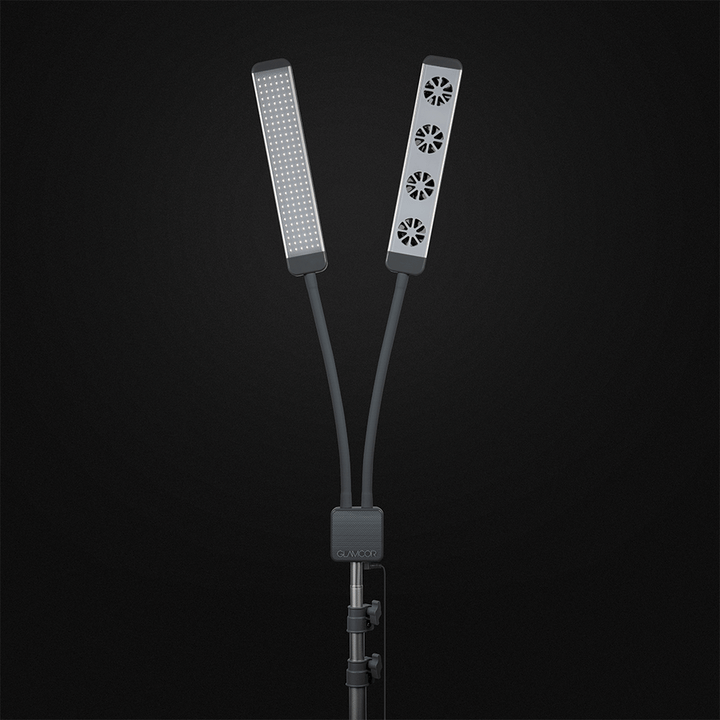 GLAMCOR Skill Portable LED Lighting Kit for  Eyelash Extension and Beauty, Skincare | Exhaust, dryer fan, and LED lighting in one - Amber Lash