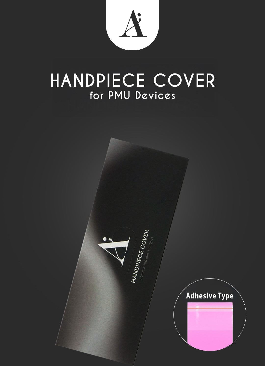 Disposable tattoo machine and PMU handpiece covers with adhesive sticker, 100pcs tissue-style box, 5x18cm protective sleeves for hygiene and ink contamination prevention
