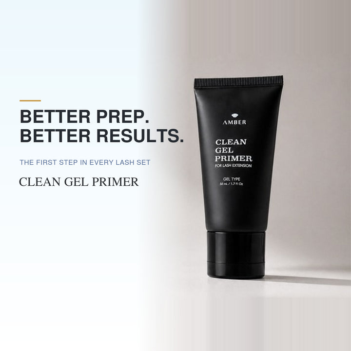 Amber Lash Clean Gel Primer supports professional lash preparation and consistent adhesive performance.