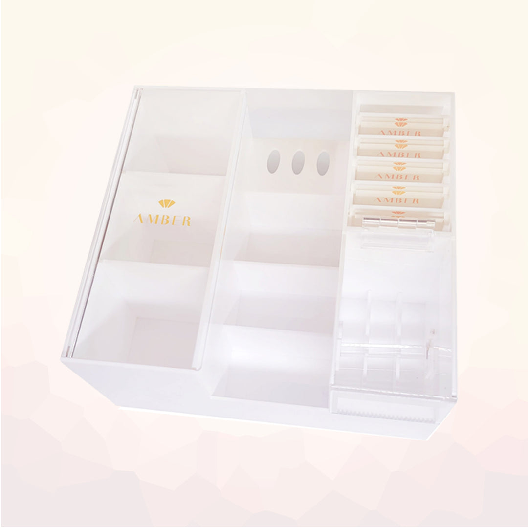 Amber Lash Acrylic Organizer Storage Box with Lash Compartment - Amber Lash