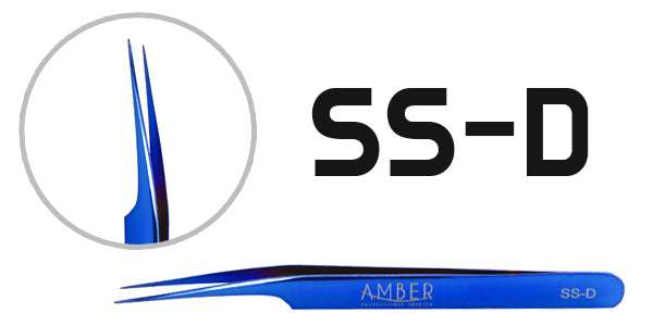 Amber Lash Blue 4 Tweezers Set with Tweezer Case