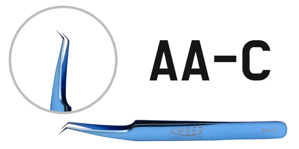 Amber Lash Blue 4 Tweezers Set with Tweezer Case