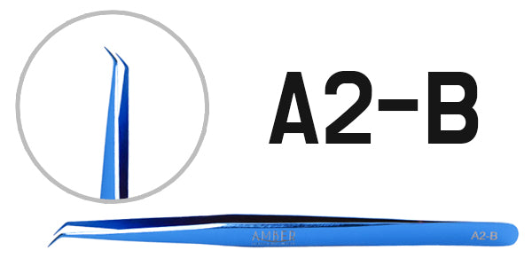 Amber Lash Blue 4 Tweezers Set with Tweezer Case