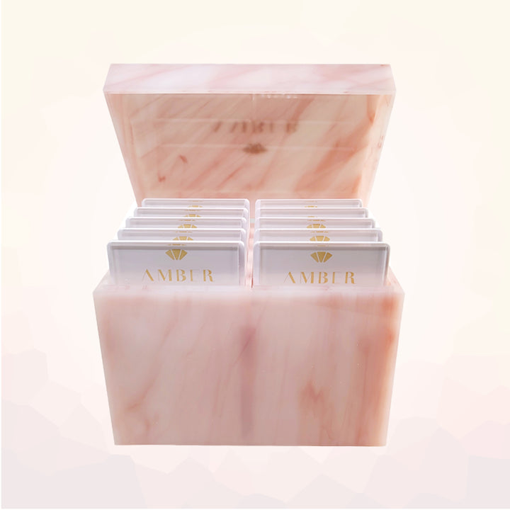 Amber Lash Pink Marble Lash Storage Box - 10 Layers - Amber Lash