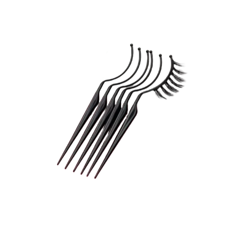 Black eyelash tester wands for lash extension preview – 6pcs curved display sticks