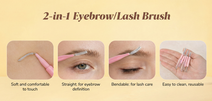 Ultra-fine spiral micro spoolie with cap for clean, defined brows