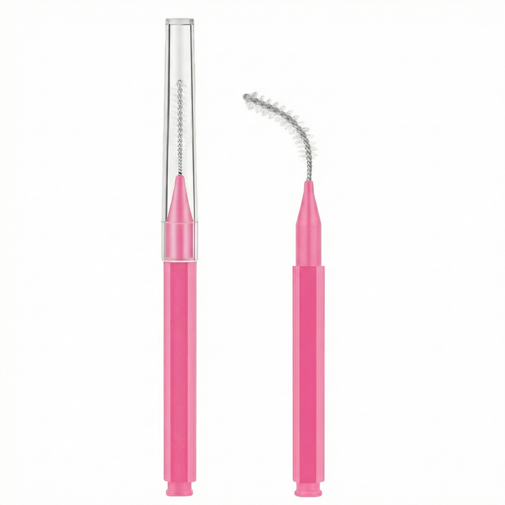 Compact eyebrow grooming brush with cap for everyday makeup routines