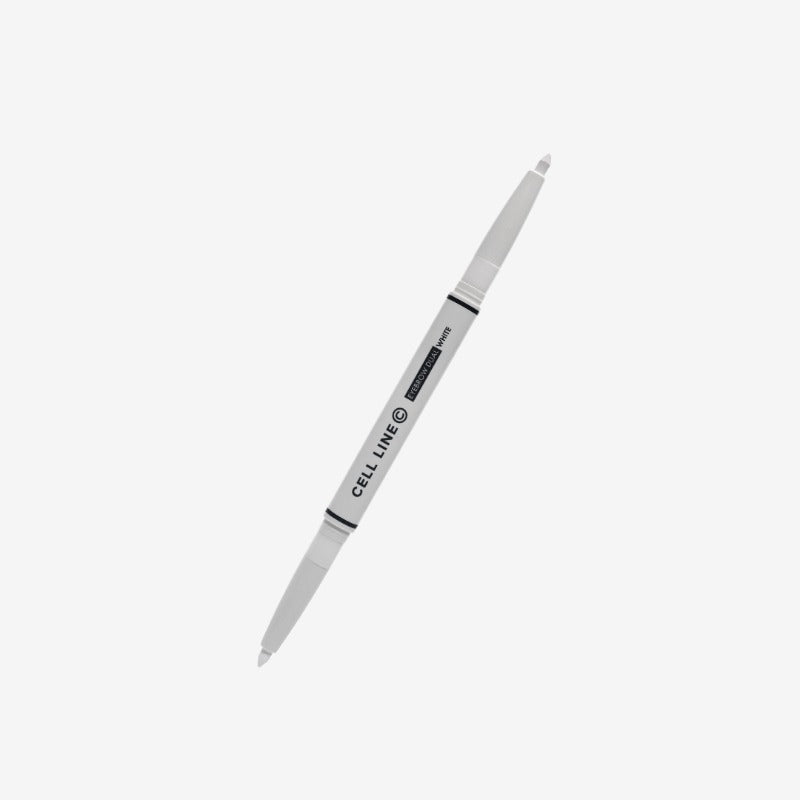 Cell Line Dual Design Pen White | Dual-Ended White Mapping Pen for Brow Mapping, PMU Pre-Drawing, Makeup Design & Tattoo Outline - Amber Lash