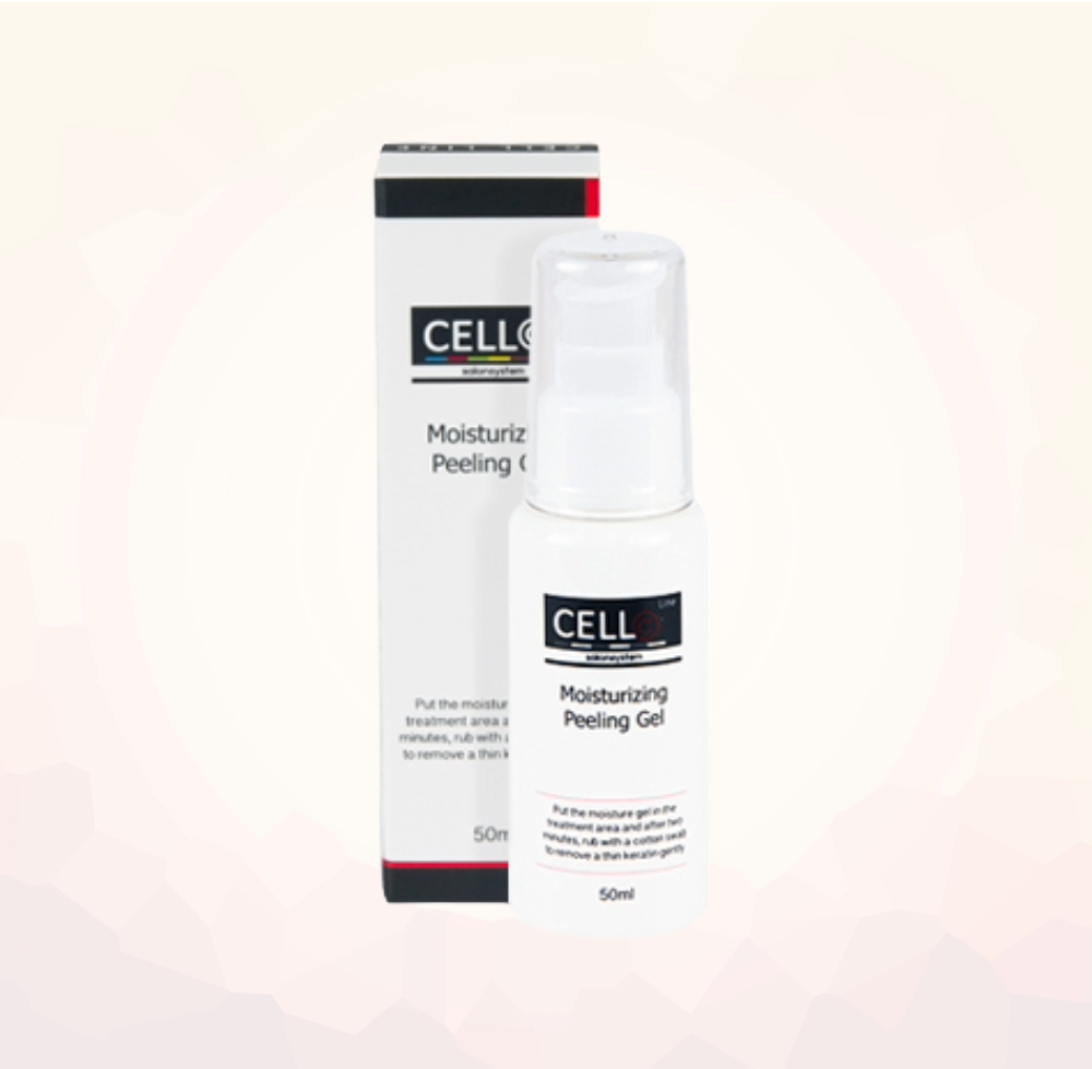 Cell Line Moisturizing Peeling Gel 50ml with packaging box, exfoliating and moisturizing gel to remove dead skin cells before semi-permanent makeup