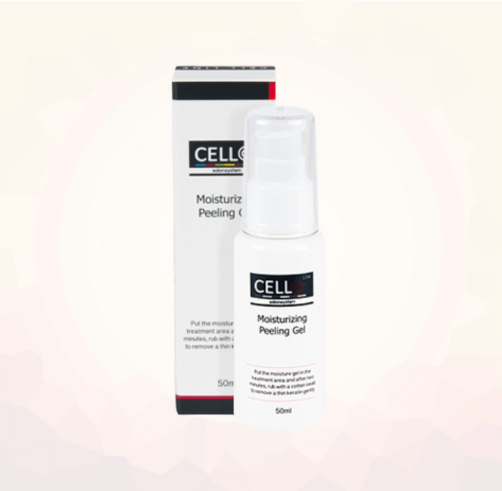Cell Line Moisturizing Peeling Gel 50ml with packaging box, exfoliating and moisturizing gel to remove dead skin cells before semi-permanent makeup