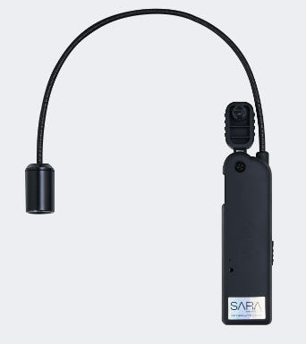 Close-up view of the cordless LED lash extension lamp highlighting the 405nm LED light head