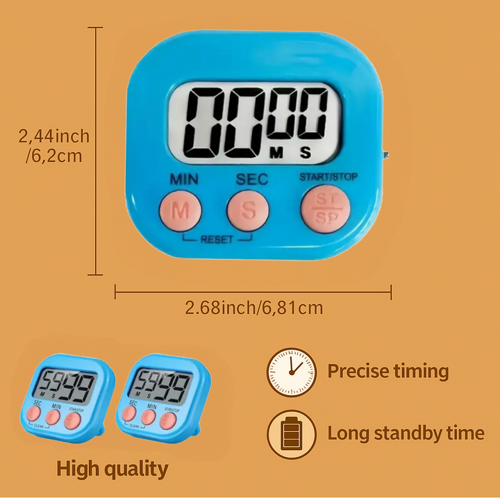 Digital countdown timer for lash lift, brow lamination and tinting with loud alarm and magnetic back