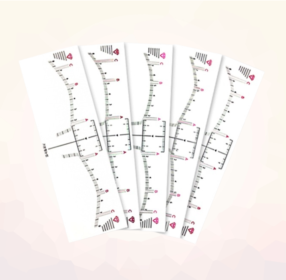 Eyebrow design stickers 5 type set for PMU and microblading – 100pcs mapping stickers