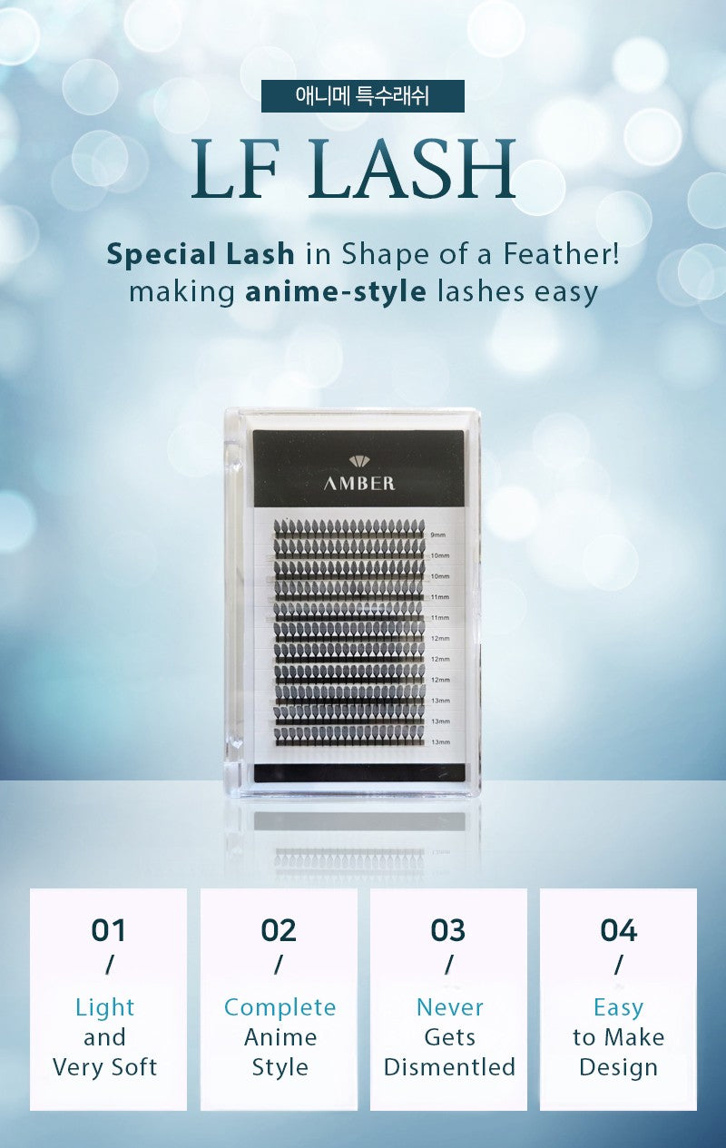 Feather-shaped LF Lashes for Anime Extensions - Pre-designed bold volume lashes in V1 