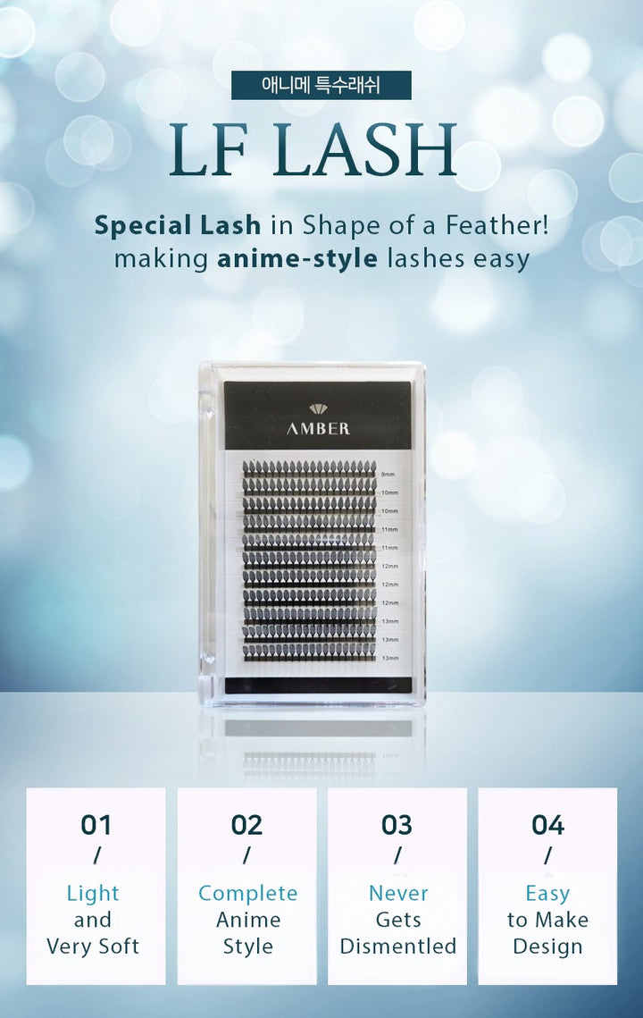 Feather-shaped LF Lashes for Anime Extensions - Pre-designed bold volume lashes in V1 