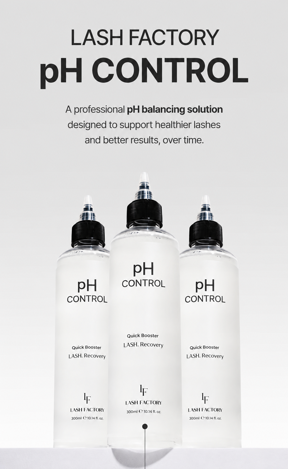 LASH FACTORY pH CONTROL infographic explaining why pH control is essential for lash perm aftercare, curl retention, and lash health