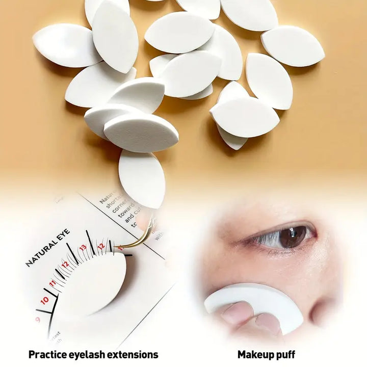 White Eye Shape Lash Sponge for Eyelash Extension Practice Mapping