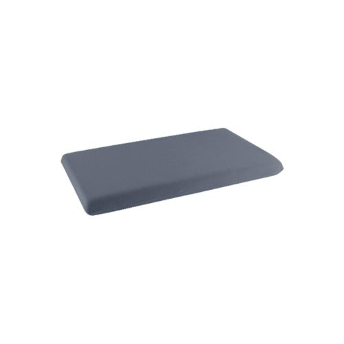 Dark gray low-profile rectangular lash pillow shown at an angle on a plain white background.
