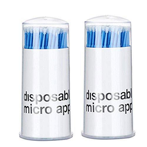 200pcs Disposable Micro Brushes Applicators, Various Colors, 2pack(100pcs) - Amber Lash