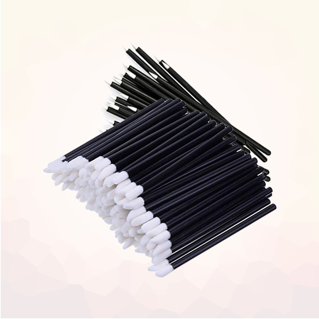 Disposable Nail Brushes,100PCS Disposable Lip Brush Applicators, Lip  Brushes Lipstick Lip Gloss Wands for Makeup PYO Cookie Paint Brushes (Black)