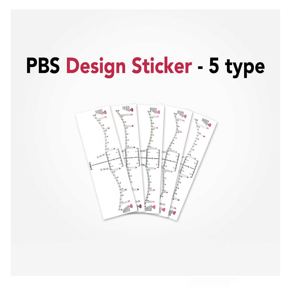 Eyebrow design stickers 5 type set for PMU and microblading – 100pcs mapping stickers