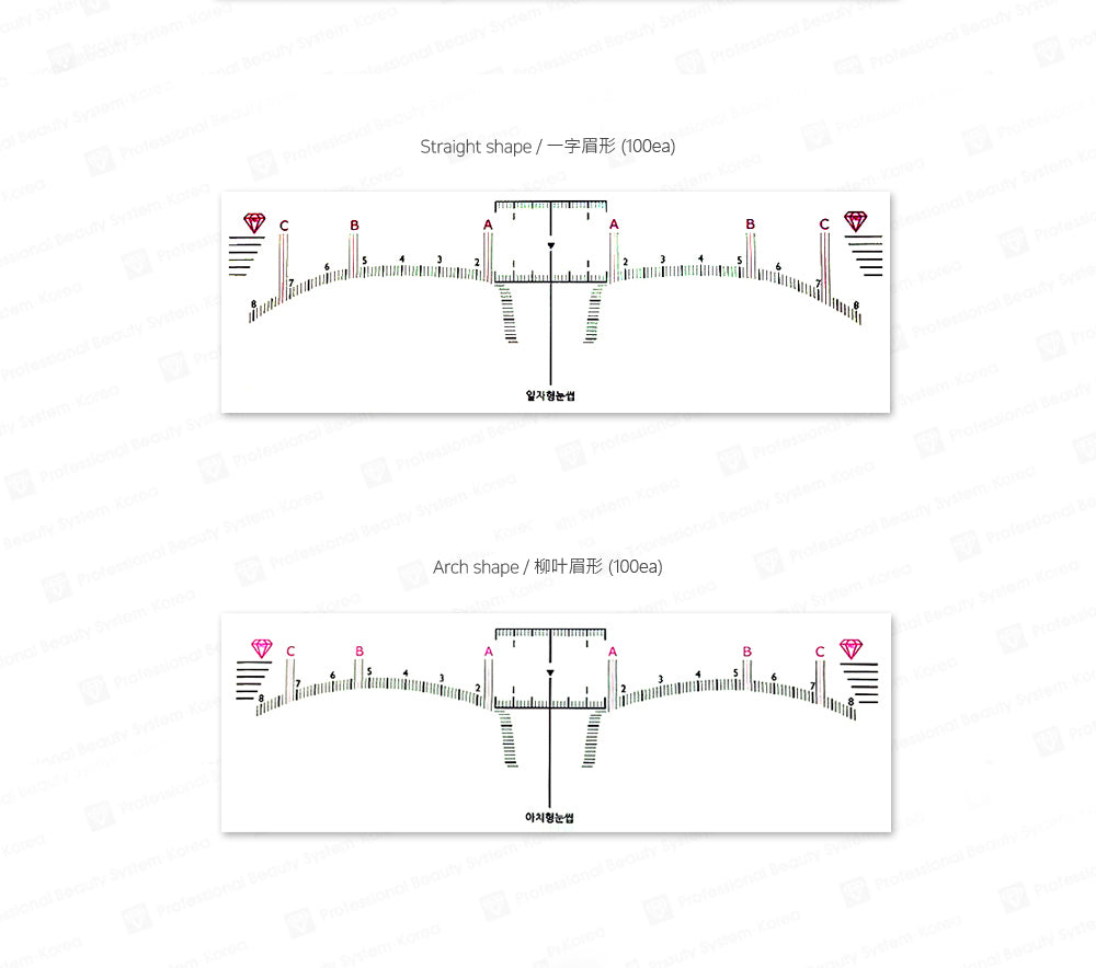 Eyebrow shaping stickers for microblading training and professional use