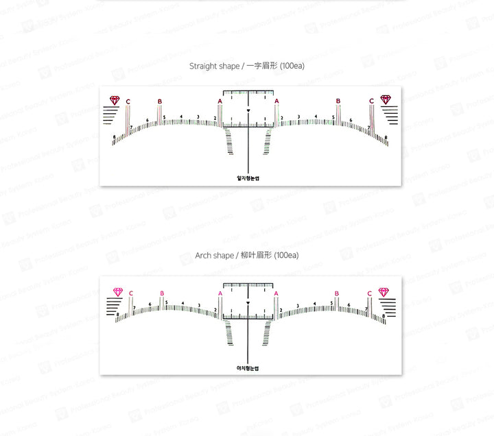 Eyebrow shaping stickers for microblading training and professional use