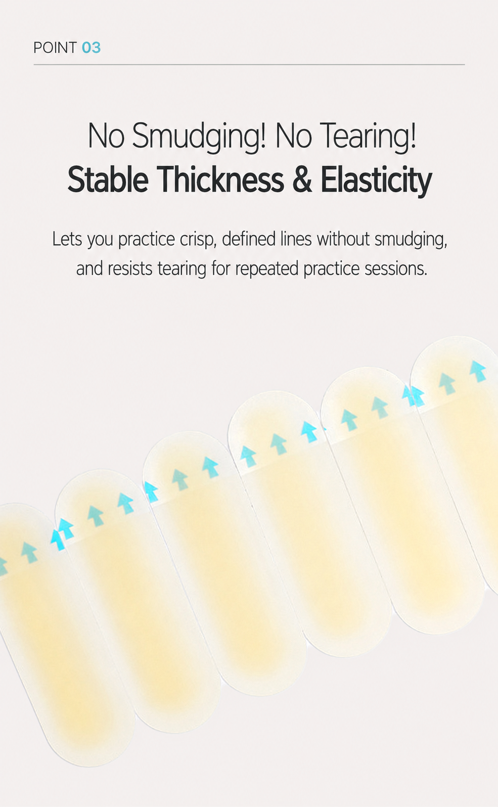 No smudging, no tearing — stable thickness and elasticity silicone practice skin strips for PMU brow training