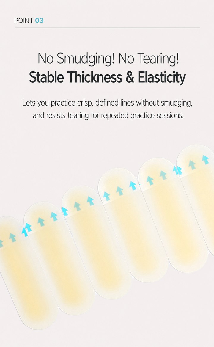No smudging, no tearing — stable thickness and elasticity silicone practice skin strips for PMU brow training