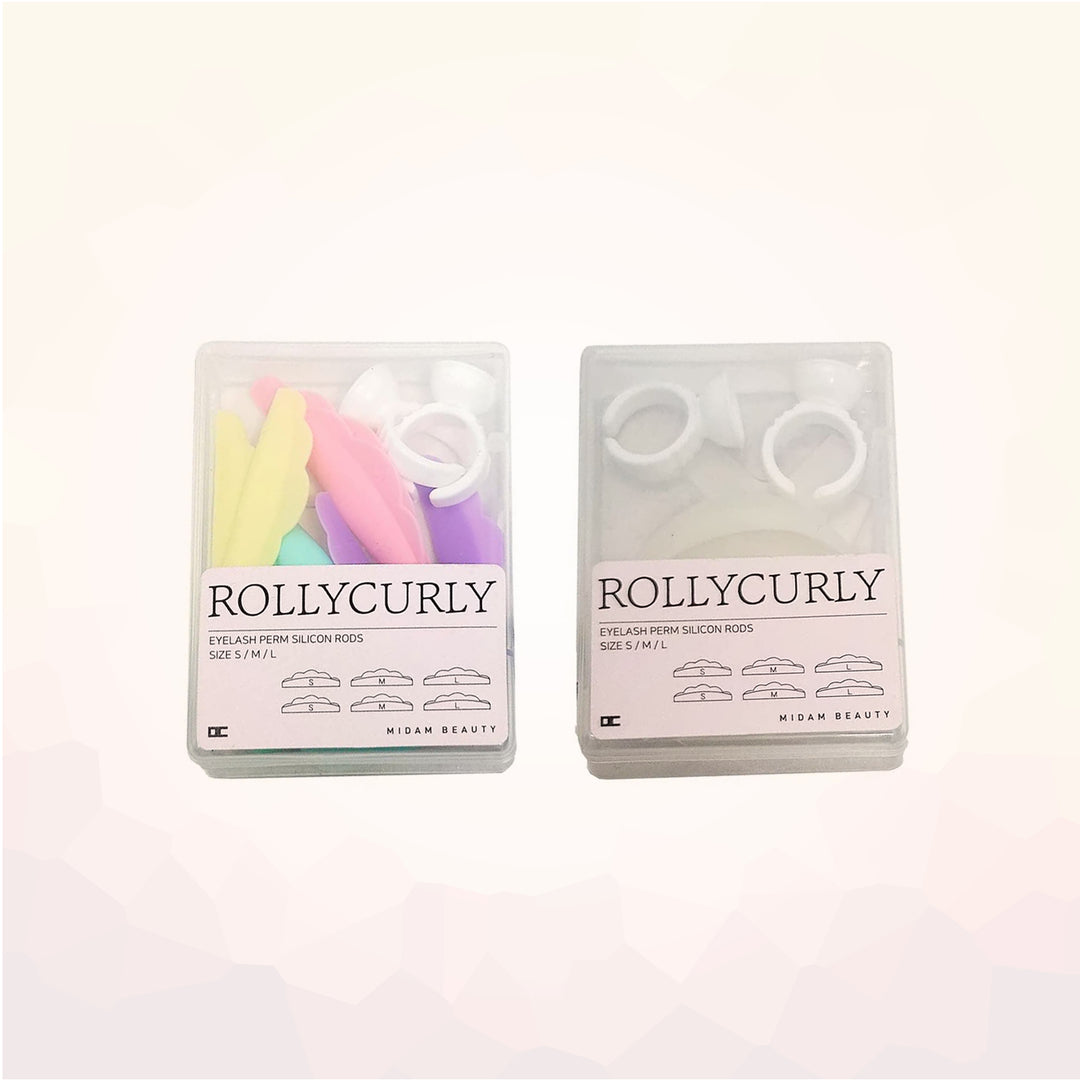 Rolly Curly Eyelash Lifting Rods Set with Glue Rings and Y-Shape Applicator - Amber Lash