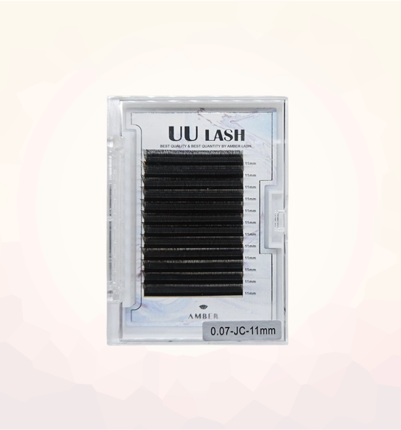 Amber Lash UU Lash Extensions 0.07 flat lash tray