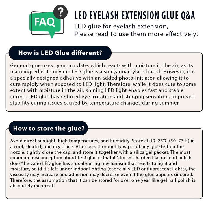 High viscosity black LED lash glue for eyelash extensions