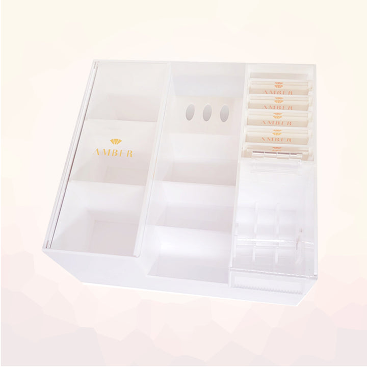 Amber Lash Acrylic Organizer Storage Box with Lash Compartment - Amber Lash