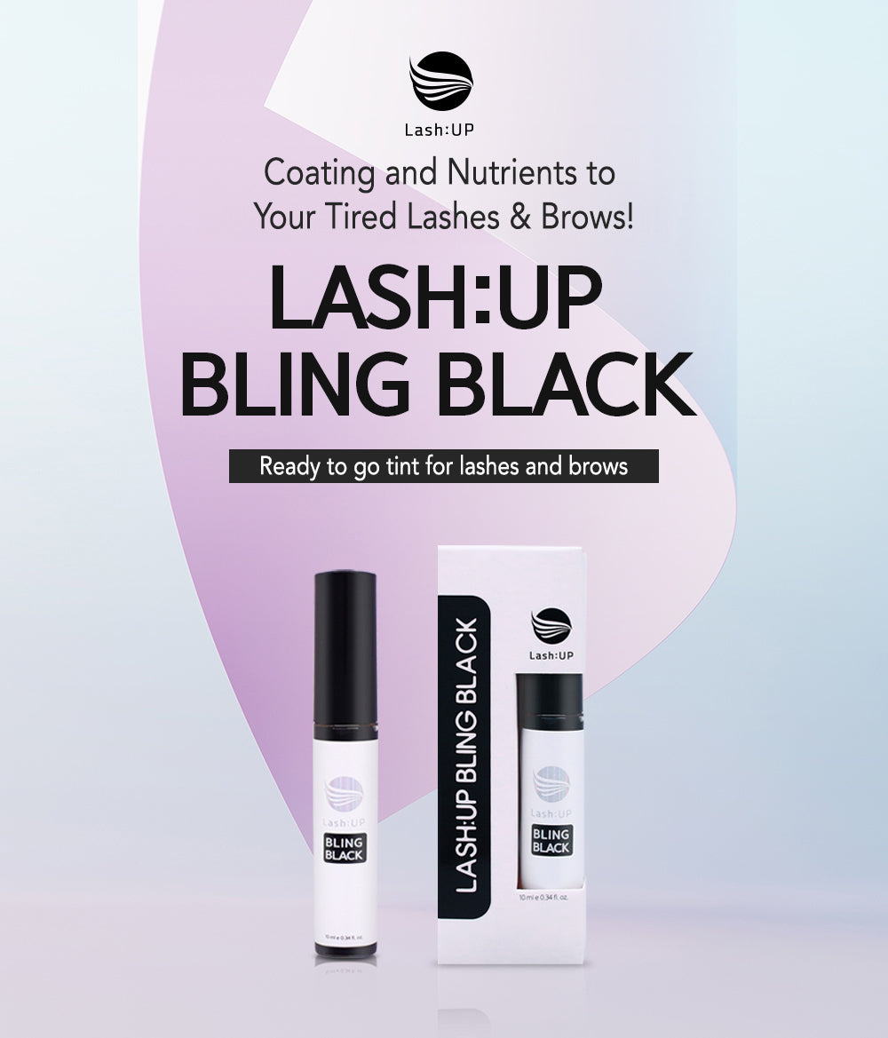 Lashup Bling Black black lash coating sealer in white tube and box