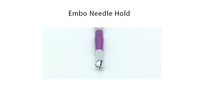 Close-up of embo-type connector end on dual connector PMU manual pen.