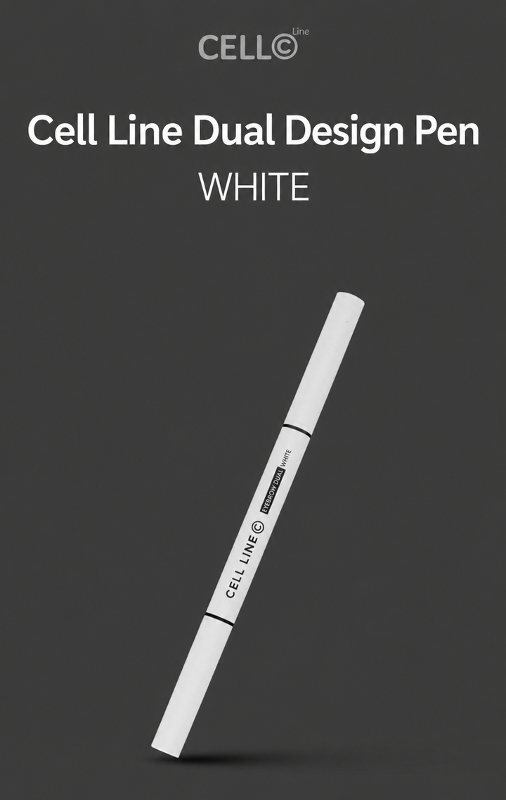 Cell Line White Design Pen creating crisp, smudge-free white lines on skin