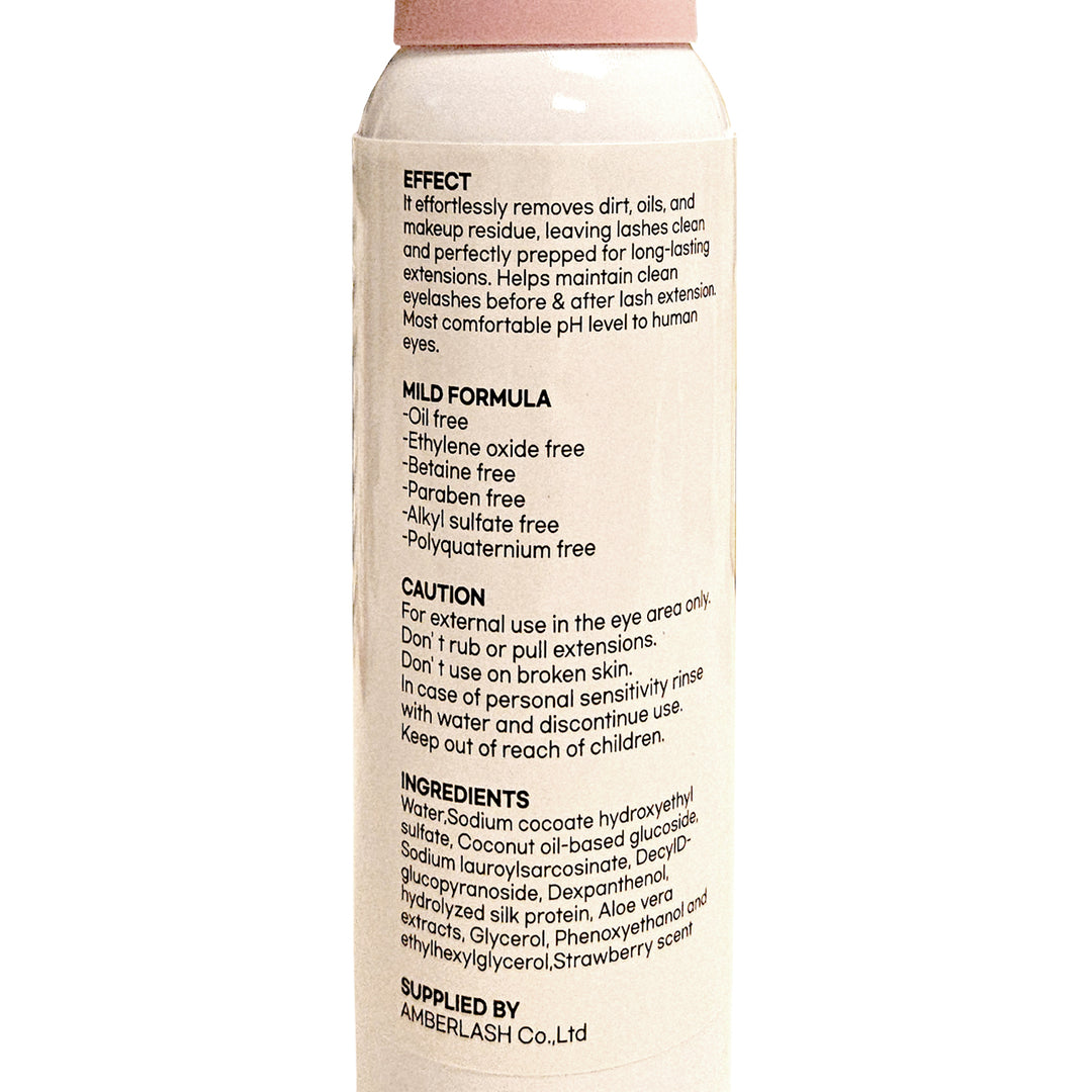 Amber Lash Whipped Foam Lash Shampoo with Panthenol, Aloe Vera, and Silk Protein