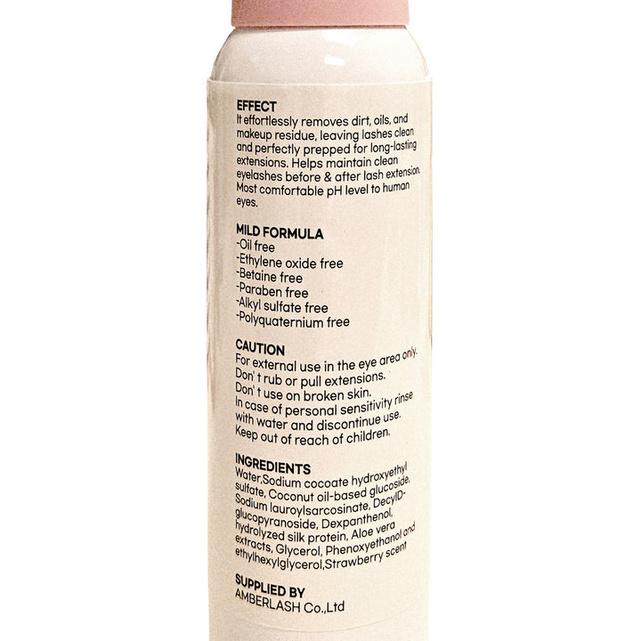 Amber Lash Whipped Foam Lash Shampoo with Panthenol, Aloe Vera, and Silk Protein
