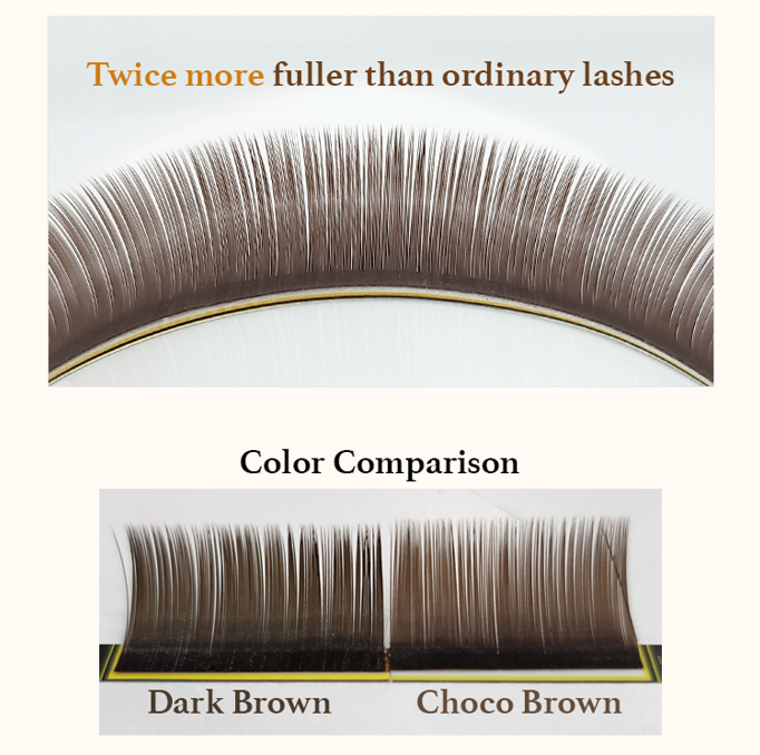 IB Flat Lash [Choco Brown Color MIX] - Amber Lash Luxury Edition