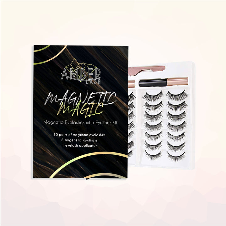 Magnetic Magic - 10 Pairs Magnetic Eyelashes Kit - Amber Lash
