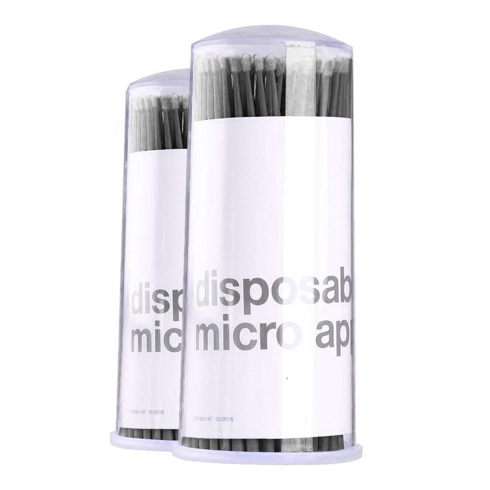 200pcs Disposable Micro Brushes Applicators, Various Colors, 2pack(100pcs) - Amber Lash