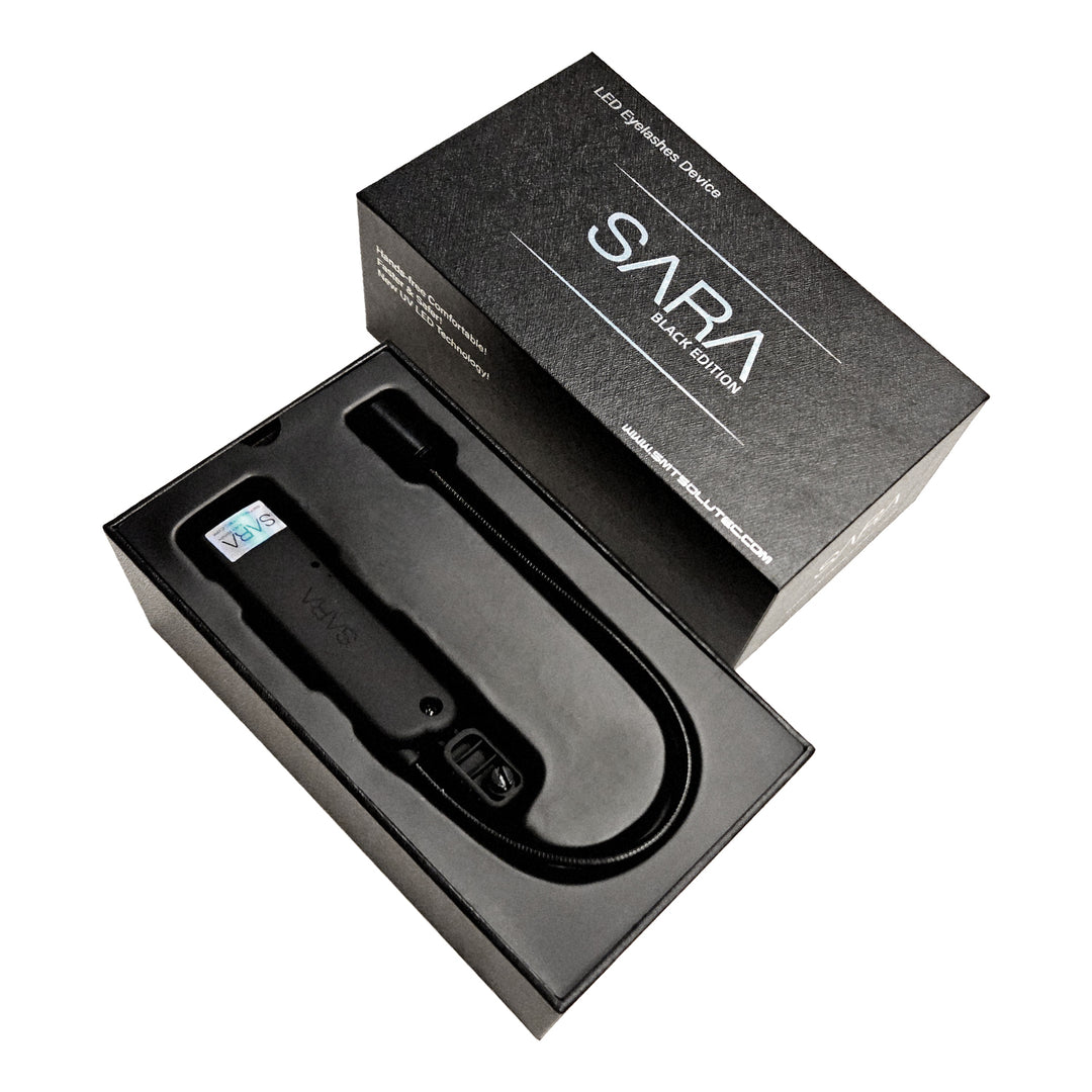 Cordless LED Lash Extension Lamp – Clip-On for Tweezers (with Foot Switch, Tweezers Not Included) | SARA Black Edition